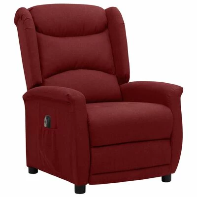 VidaXL Fauteuil inclinable électrique Rouge bordeaux Tissu 4 VidaXL Fauteuil inclinable électrique Rouge bordeaux Tissu – Image 2