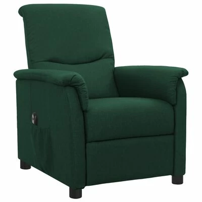 VidaXL Fauteuil inclinable électrique Vert foncé Tissu 4 VidaXL Fauteuil inclinable électrique Vert foncé Tissu – Image 2
