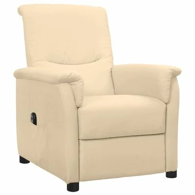 VidaXL Fauteuil inclinable électrique Crème Tissu 4 VidaXL Fauteuil inclinable électrique Crème Tissu – Image 2