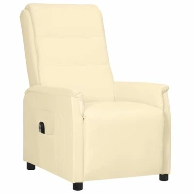 VidaXL Fauteuil inclinable électrique Crème Similicuir 4 VidaXL Fauteuil inclinable électrique Crème Similicuir – Image 2