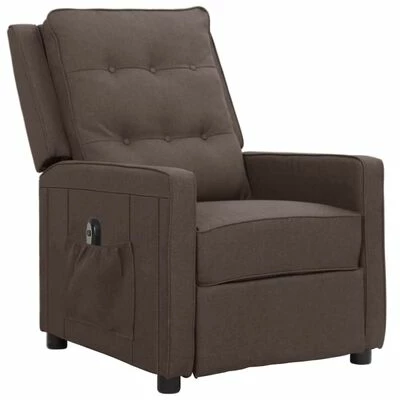 VidaXL Fauteuil inclinable électrique Taupe Tissu 4 VidaXL Fauteuil inclinable électrique Taupe Tissu – Image 2