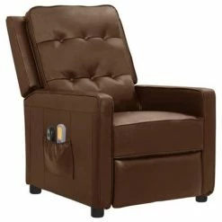 VidaXL Fauteuil de massage inclinable électrique Marron Similicuir 9 VidaXL Fauteuil de massage inclinable électrique Marron Similicuir -Fauteuils Soldes image 2 3098637