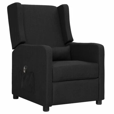 VidaXL Fauteuil inclinable électrique Noir Tissu 4 VidaXL Fauteuil inclinable électrique Noir Tissu – Image 2