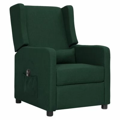 VidaXL Fauteuil inclinable électrique Vert foncé Tissu 4 VidaXL Fauteuil inclinable électrique Vert foncé Tissu – Image 2