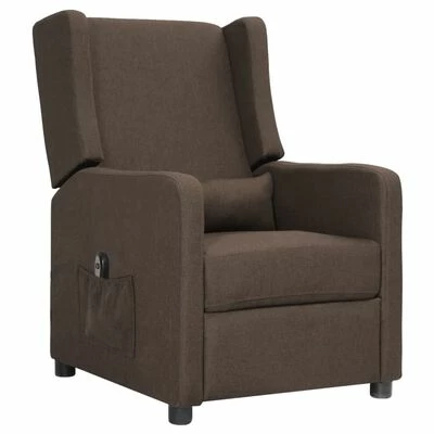 VidaXL Fauteuil inclinable électrique Taupe Tissu 4 VidaXL Fauteuil inclinable électrique Taupe Tissu – Image 2