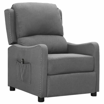VidaXL Fauteuil inclinable électrique Gris clair Tissu 4 VidaXL Fauteuil inclinable électrique Gris clair Tissu – Image 2