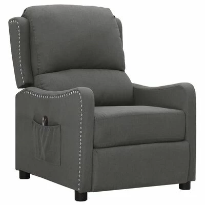 VidaXL Fauteuil inclinable électrique Gris foncé Tissu 4 VidaXL Fauteuil inclinable électrique Gris foncé Tissu – Image 2
