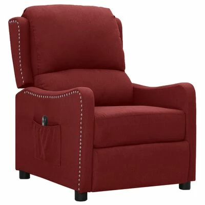 VidaXL Fauteuil inclinable électrique Rouge bordeaux Tissu 4 VidaXL Fauteuil inclinable électrique Rouge bordeaux Tissu – Image 2