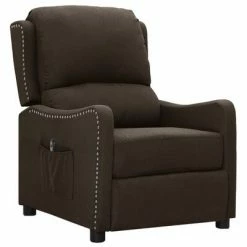 VidaXL Fauteuil inclinable électrique Marron foncé Tissu -Fauteuils Soldes image 2 3098750