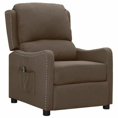VidaXL Fauteuil inclinable électrique Taupe Tissu 4 VidaXL Fauteuil inclinable électrique Taupe Tissu – Image 2