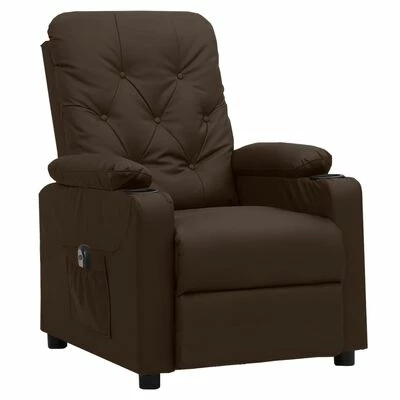VidaXL Fauteuil inclinable électrique Marron Similicuir 4 VidaXL Fauteuil inclinable électrique Marron Similicuir – Image 2