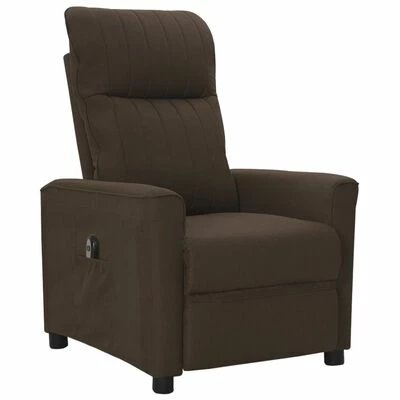 VidaXL Fauteuil inclinable électrique Marron foncé Tissu 4 VidaXL Fauteuil inclinable électrique Marron foncé Tissu – Image 2