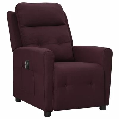 VidaXL Fauteuil inclinable électrique Violet Tissu 4 VidaXL Fauteuil inclinable électrique Violet Tissu – Image 2