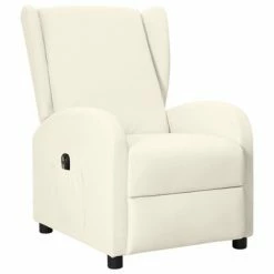 VidaXL Fauteuil inclinable électrique à oreilles Crème Similicuir -Fauteuils Soldes image 2 3098950