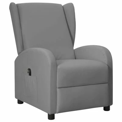 VidaXL Fauteuil inclinable électrique à oreilles Gris Similicuir 4 VidaXL Fauteuil inclinable électrique à oreilles Gris Similicuir – Image 2