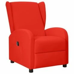 VidaXL Fauteuil inclinable électrique à oreilles Rouge Similicuir -Fauteuils Soldes image 2 3098954