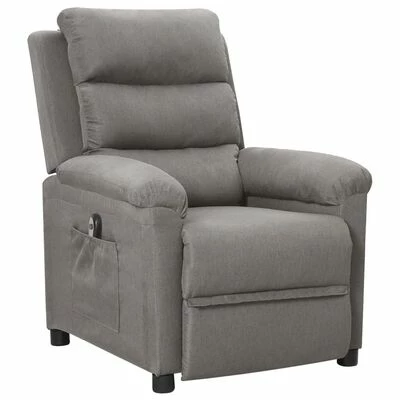 VidaXL Fauteuil inclinable électrique Gris clair Tissu 4 VidaXL Fauteuil inclinable électrique Gris clair Tissu – Image 2