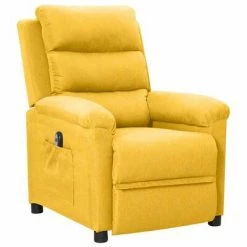 VidaXL Fauteuil inclinable électrique Jaune Tissu -Fauteuils Soldes image 2 3098974