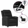 VidaXL Fauteuil inclinable électrique Noir Similicuir
