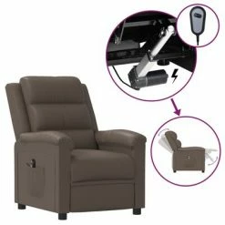 VidaXL Fauteuil inclinable électrique Gris Similicuir