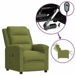 VidaXL Fauteuil inclinable électrique Vert clair Velours