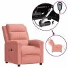 VidaXL Fauteuil inclinable électrique Rose Velours -Fauteuils Soldes image 2 3099005