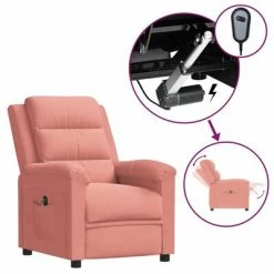 VidaXL Fauteuil inclinable électrique Rose Velours