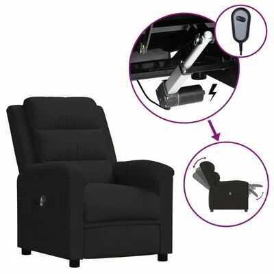 VidaXL Fauteuil inclinable électrique Noir Velours 3 VidaXL Fauteuil inclinable électrique Noir Velours