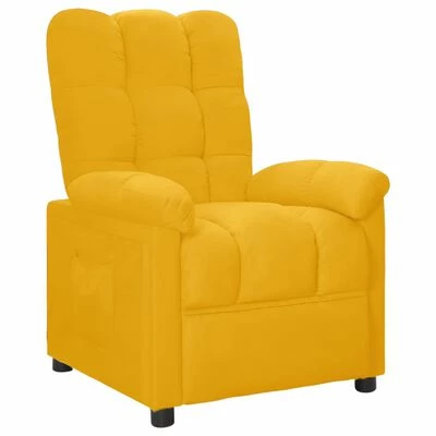 VidaXL Fauteuil inclinable électrique Jaune Tissu 4 VidaXL Fauteuil inclinable électrique Jaune Tissu – Image 2