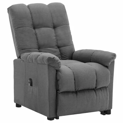 VidaXL Fauteuil inclinable Gris clair Tissu 4 VidaXL Fauteuil inclinable Gris clair Tissu – Image 2