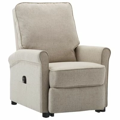 VidaXL Fauteuil inclinable Crème Tissu 4 VidaXL Fauteuil inclinable Crème Tissu – Image 2