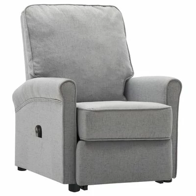 VidaXL Fauteuil inclinable Gris clair Tissu 4 VidaXL Fauteuil inclinable Gris clair Tissu – Image 2