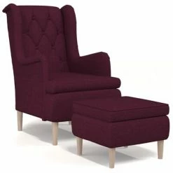 VidaXL Fauteuil avec tabouret Violet Tissu