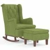 VidaXL Fauteuil avec pieds à bascule et tabouret Vert clair Velours -Fauteuils Soldes image 2 3121265