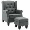 VidaXL Fauteuil avec repose-pied Gris clair Tissu