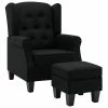 VidaXL Fauteuil avec repose-pied Noir Tissu 2 VidaXL Fauteuil avec repose-pied Noir Tissu -Fauteuils Soldes image 2 320153