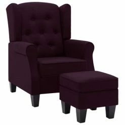 VidaXL Fauteuil avec repose-pied Violet Tissu