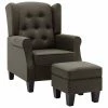 VidaXL Fauteuil avec repose-pied Taupe Tissu