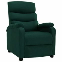 VidaXL Fauteuil inclinable Vert foncé Tissu