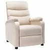 VidaXL Fauteuil inclinable Crème Tissu