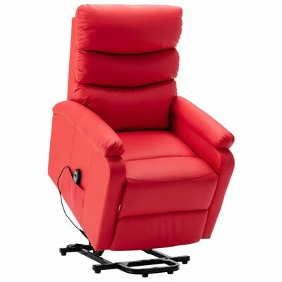 VidaXL Fauteuil inclinable Rouge Similicuir 3 VidaXL Fauteuil inclinable Rouge Similicuir