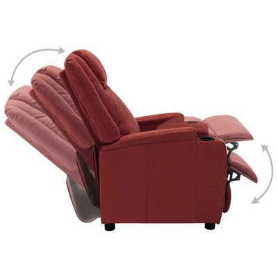 VidaXL Fauteuil inclinable Rouge bordeaux Similicuir 4 VidaXL Fauteuil inclinable Rouge bordeaux Similicuir – Image 2