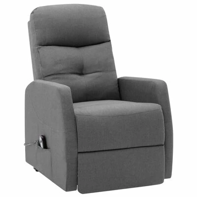 VidaXL Fauteuil inclinable sur pied Gris clair Tissu 4 VidaXL Fauteuil inclinable sur pied Gris clair Tissu – Image 2