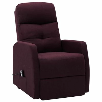 VidaXL Fauteuil inclinable sur pied Violet Tissu 4 VidaXL Fauteuil inclinable sur pied Violet Tissu – Image 2