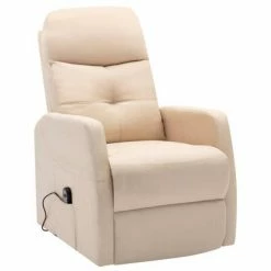 VidaXL Fauteuil inclinable sur pied Crème Tissu 9 VidaXL Fauteuil inclinable sur pied Crème Tissu -Fauteuils Soldes image 2 321341
