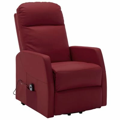 VidaXL Fauteuil inclinable Rouge bordeaux Similicuir 4 VidaXL Fauteuil inclinable Rouge bordeaux Similicuir – Image 2