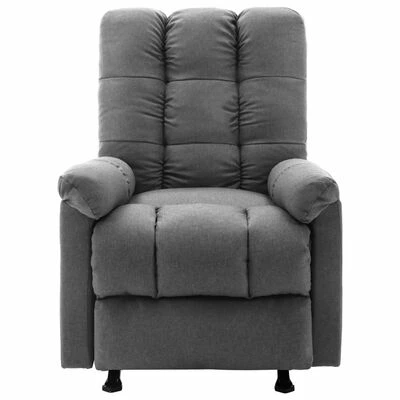 VidaXL Fauteuil inclinable Gris clair Tissu 4 VidaXL Fauteuil inclinable Gris clair Tissu – Image 2