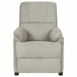 VidaXL Fauteuil inclinable Gris clair Similicuir daim -Fauteuils Soldes image 2 324048