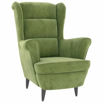 VidaXL Fauteuil Vert clair Velours 3 VidaXL Fauteuil Vert clair Velours