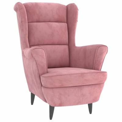 VidaXL Fauteuil Rose Velours 3 VidaXL Fauteuil Rose Velours